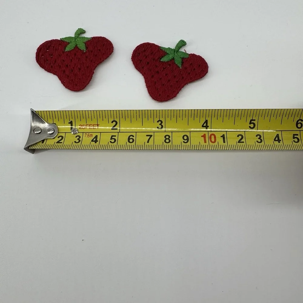 Vintage Strawberry Iron On Patches Appliques Red Fruit Kawaii Cottagecore Lot 2